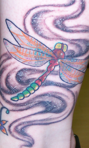 Tattoos - Nature Animal Insect tattoos - dragonfly smoke